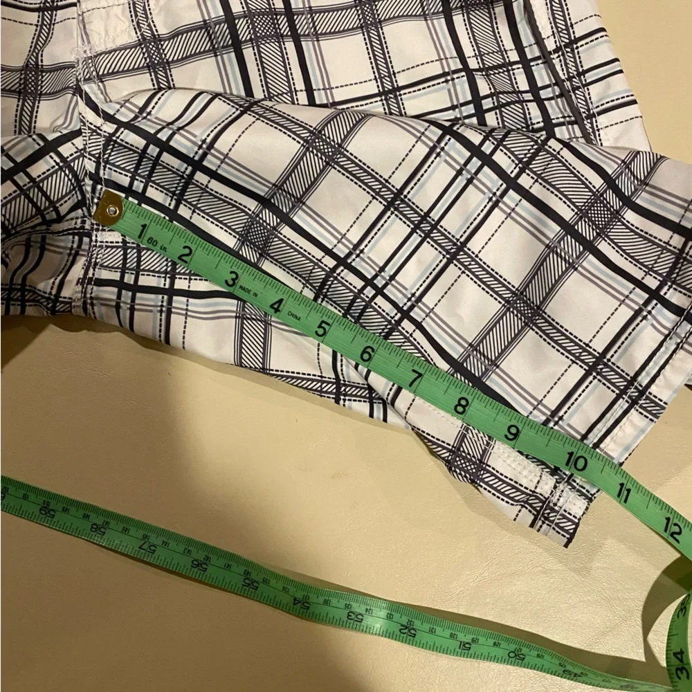 Vintage Nike Shorts Men’s 30 Checked Lace Up Swimming Trunks Bermuda Pocket